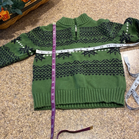 Gymboree Kids Pullover Partial Zip Sweater Green Blue 3 - Picture 6 of 13